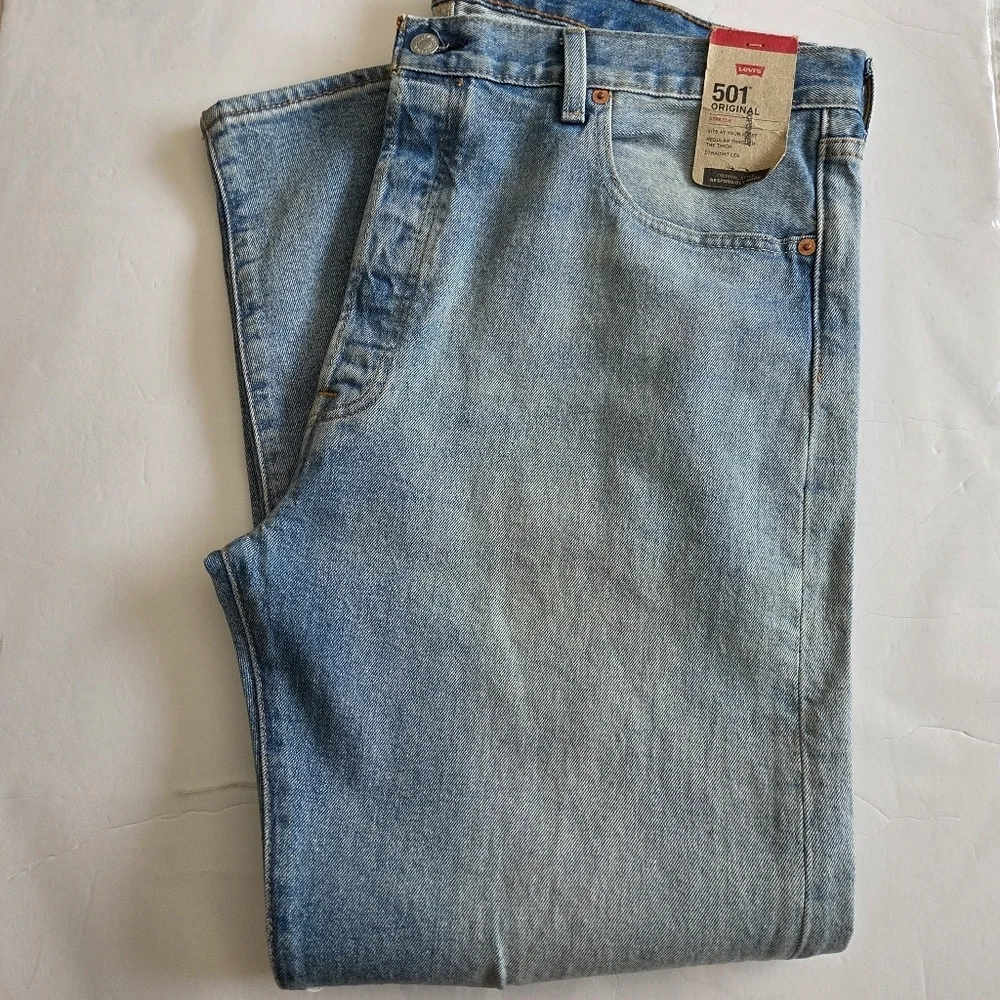 Levi's 501 40x30 Blue Distressed Jeans